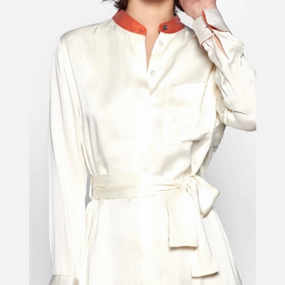 Equipment washed Silk Blend
RAVENA Belted Shirt Dress in nature white